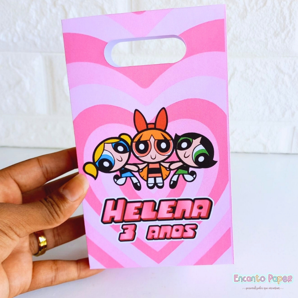 Sacolinha Personalizada Meninas Superpoderosas – Lembrancinha Festa Infantil-Qualquer Tema