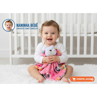 Naninha Soft Bebê  | Bichinho de Apego Macio Antialérgico | Cobertor Conforto Recém Nascido