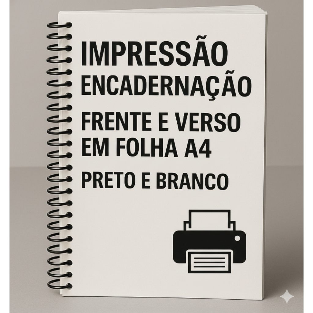 Impressão + Encadernação A4 Até 500 Páginas Preto/branco,  Frente E Verso