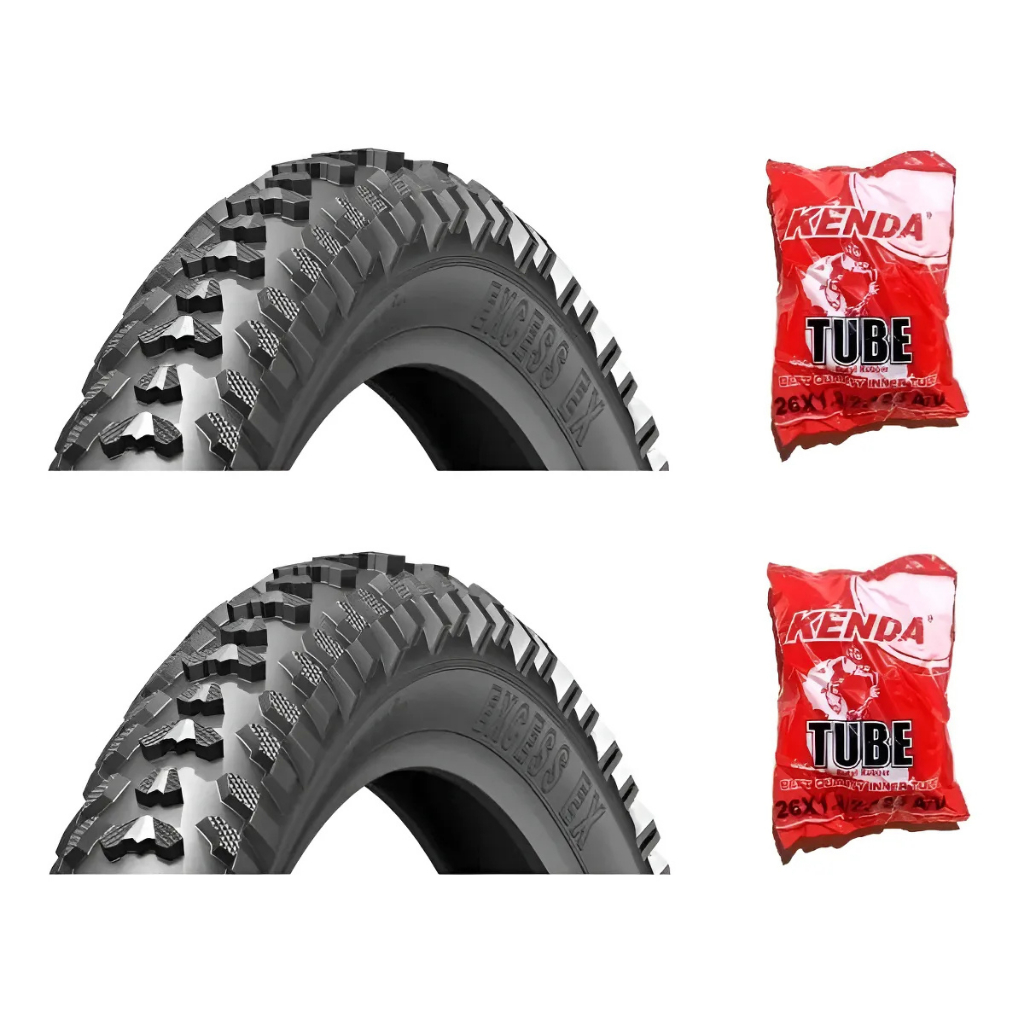 Kit 2x Pneu Aro 26 X 1.95 Cravo Levorin + 2x Camara 26 Kenda Bike Bicicleta MTB Trilha