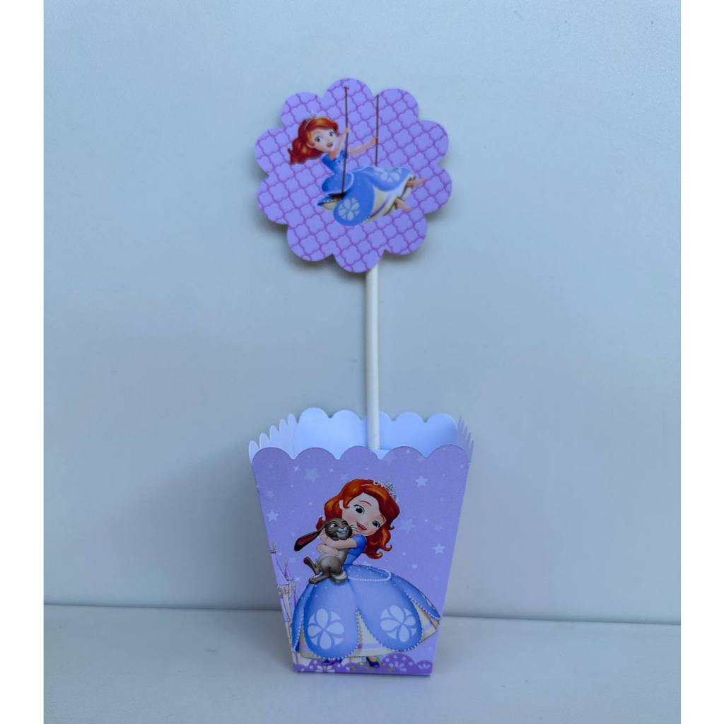 Centro de mesa Princesa Sofia Princesinha Cachepo Personalizado Enfeite de mesa festa infantil Caixinha Lembrancinha