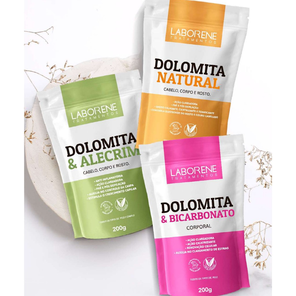 Dolomita em pó Clareadora 200g | Bicarbonato | Natural | Alecrim | Corpo, Rosto e Cabelos | Laborene em Oferta na Shopee