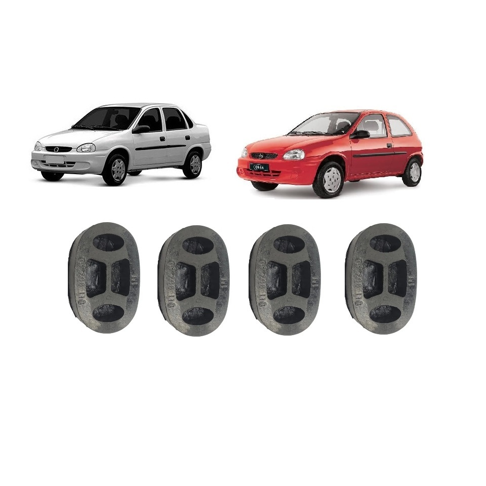 Borracha/Coxim Escapamento Corsa Celta Classic Kit com 4 Peças