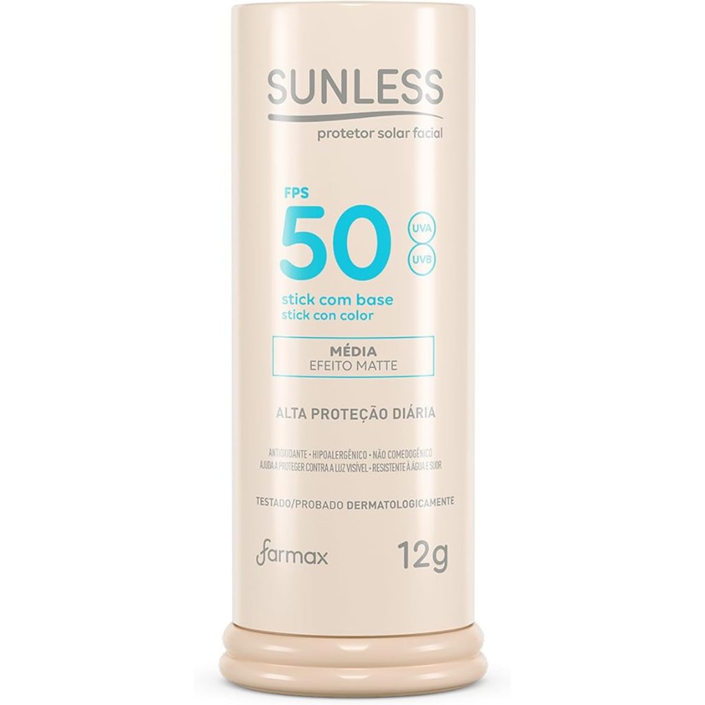 Farmax -  Bastao Protetor Solar Facial Sunless Farmax Stick 12G Fps50 Media Nacional pronta entrega