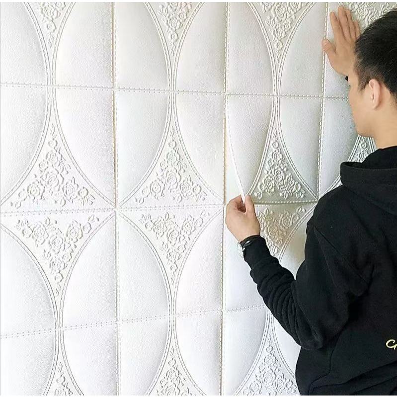 Kit-30pcs Placa 70x70 cm Espessura  Parede e Teto Espuma AutoAdesivo Impermeável Aplique Fácil em Oferta na Shopee