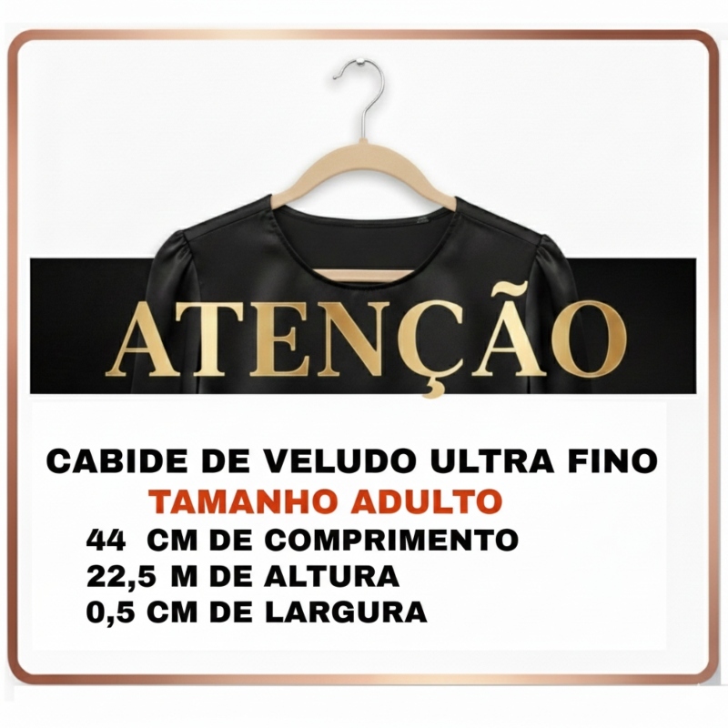 Cabide de Veludo Adulto Cor Bege 50 Unidades FUKUYAMA