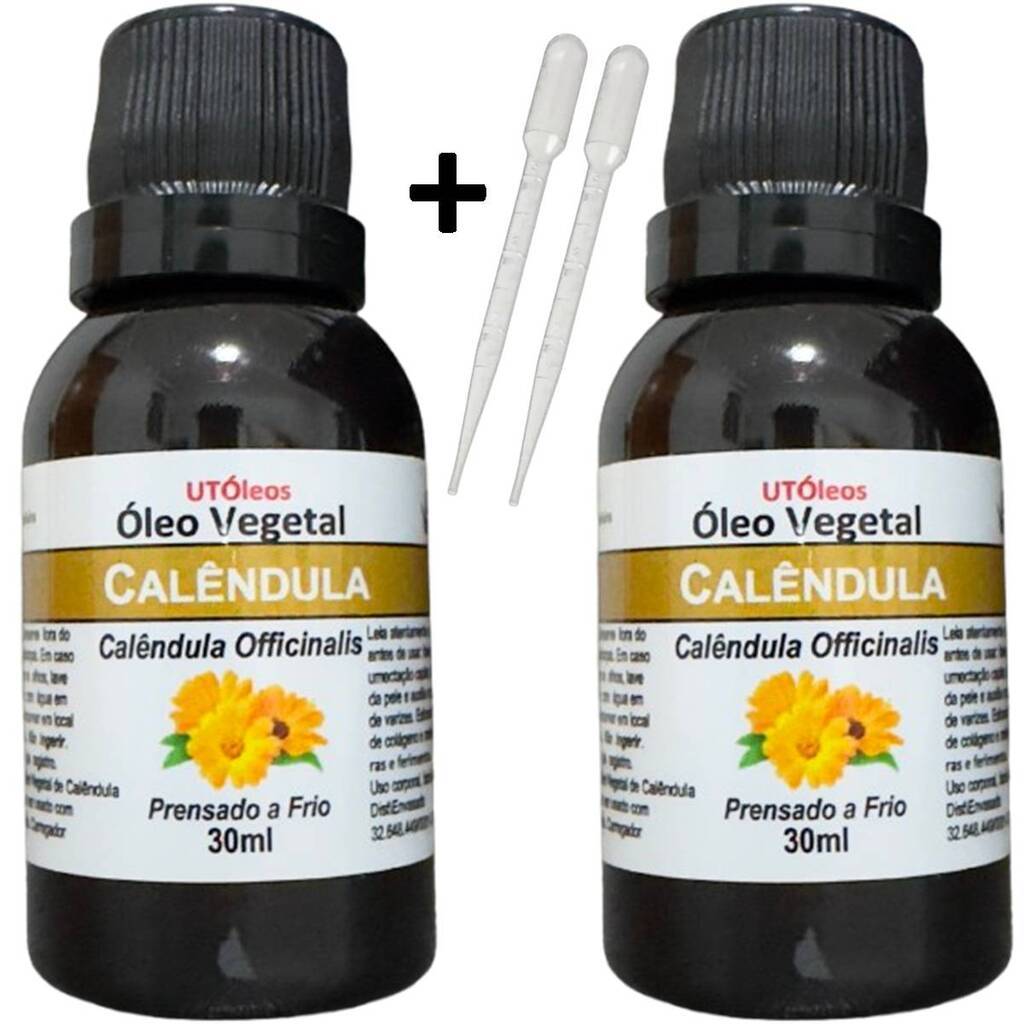 Kit 2x Óleo Vegetal de Calêndula - 100% Puro - Prensado a frio