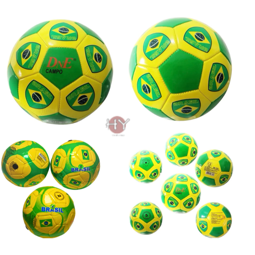 Kit com 5/10/20 Bola de Futebol Campo Numero 5 - Estampa do Brasil