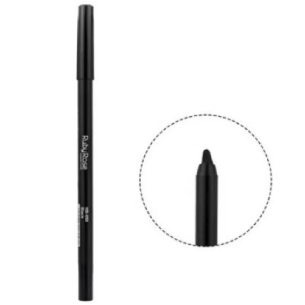 Ruby Rose lápis para Olho Delineador A Prova D'Água Preto Lapis Carbon Black Alta Pigmentação HB-050