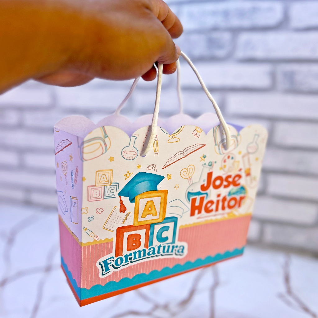 Sacolinha Formatura ABC | Personalizada | Lembrancinha | Mimos | Aniversário | PEGUE E MONTE