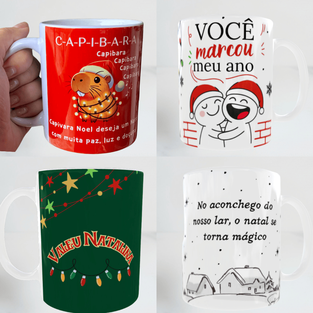 Caneca Porcelana Personalizada - Xícara Coleção Natal - Humor - Jesus - Deus - Christmas
