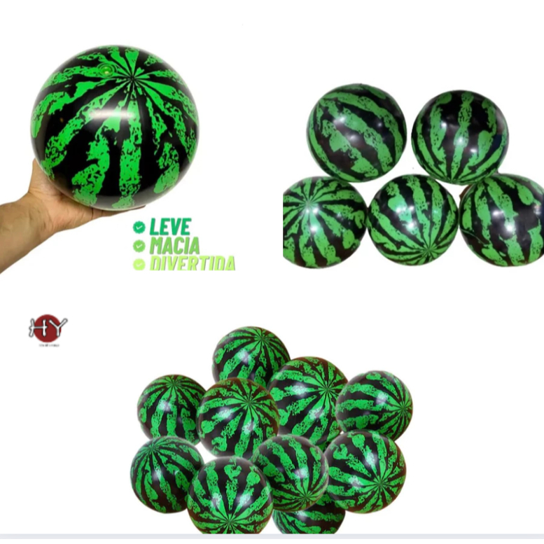 KIT 10/15/20/25/30/35/40 Bola  melancia de Praia Vinil Inflavel Colorida Plastico Personalizada ATACADO em Oferta na Shopee