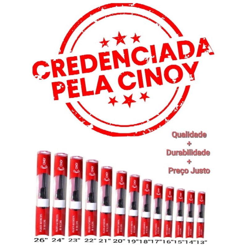 Palhetas Silicone Parabrisa Gancho Universal Resistente e Durável (Cinoy Original)