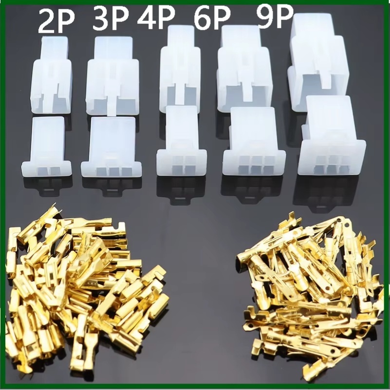 Kit 58pcs Terminal Conector 2/3/4/6/9 Pinos Automotivo Macho/Femêa 2.8mm