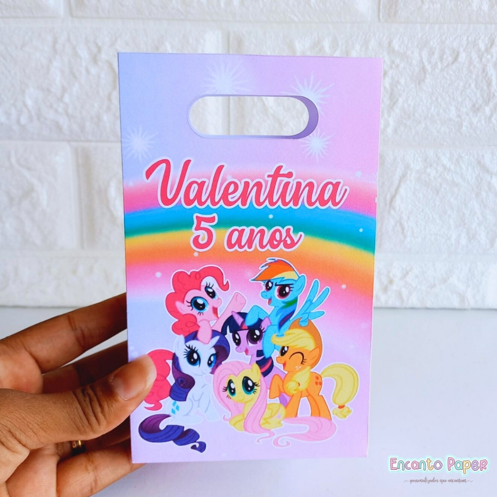 Sacolinha Personalizada My Little Pony– Lembrancinha Festa Infantil- Aniversário - Qualquer Tema