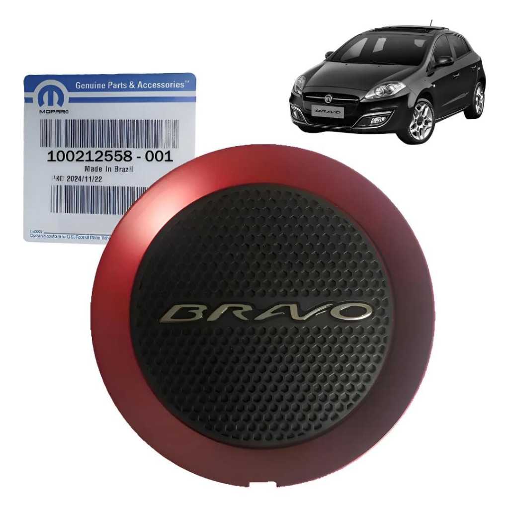 Calota Centro de Roda 17 Bravo Volverine é Sporting Vermelha 2015 2016 Original Fiat 100207018