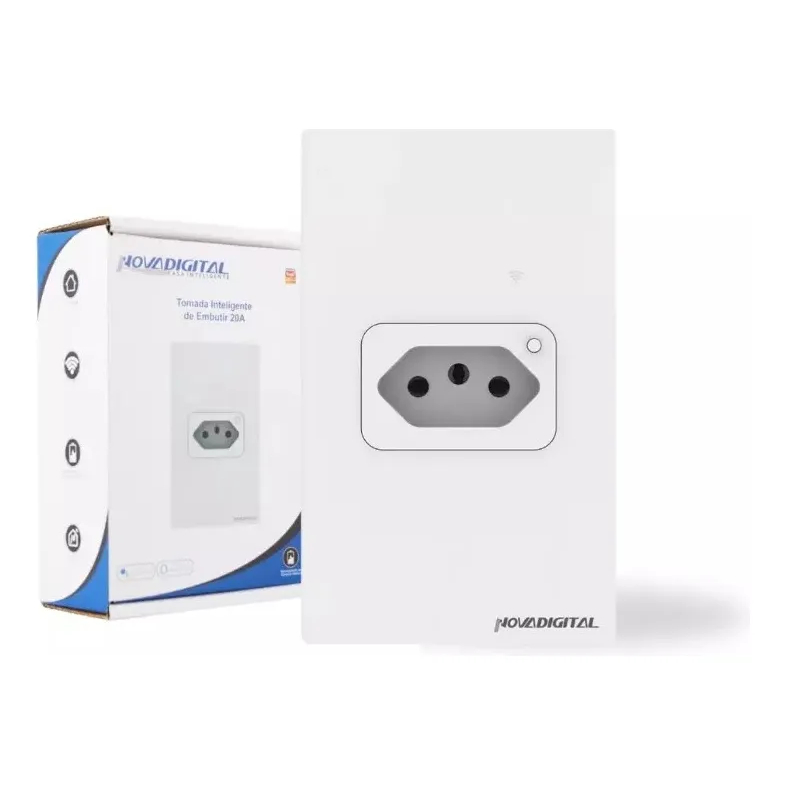 Tomada Inteligente  wifi De Embutir 20a 4x2 Alexa Medidor Consumo