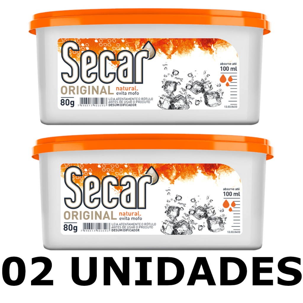Secar Antimofo Desumidificador Natural 80g 02UN Guarda Roupa Armário Gaveta Closet Casa Organizada