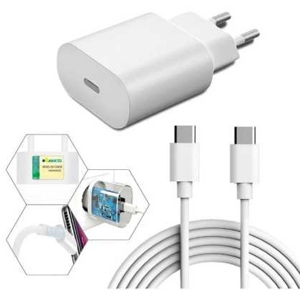 Carregador Turbo 35w iPhone 15 16 17 Pro Max Completo Fonte e Cabo Tipo C Lacrado em Oferta na Shopee