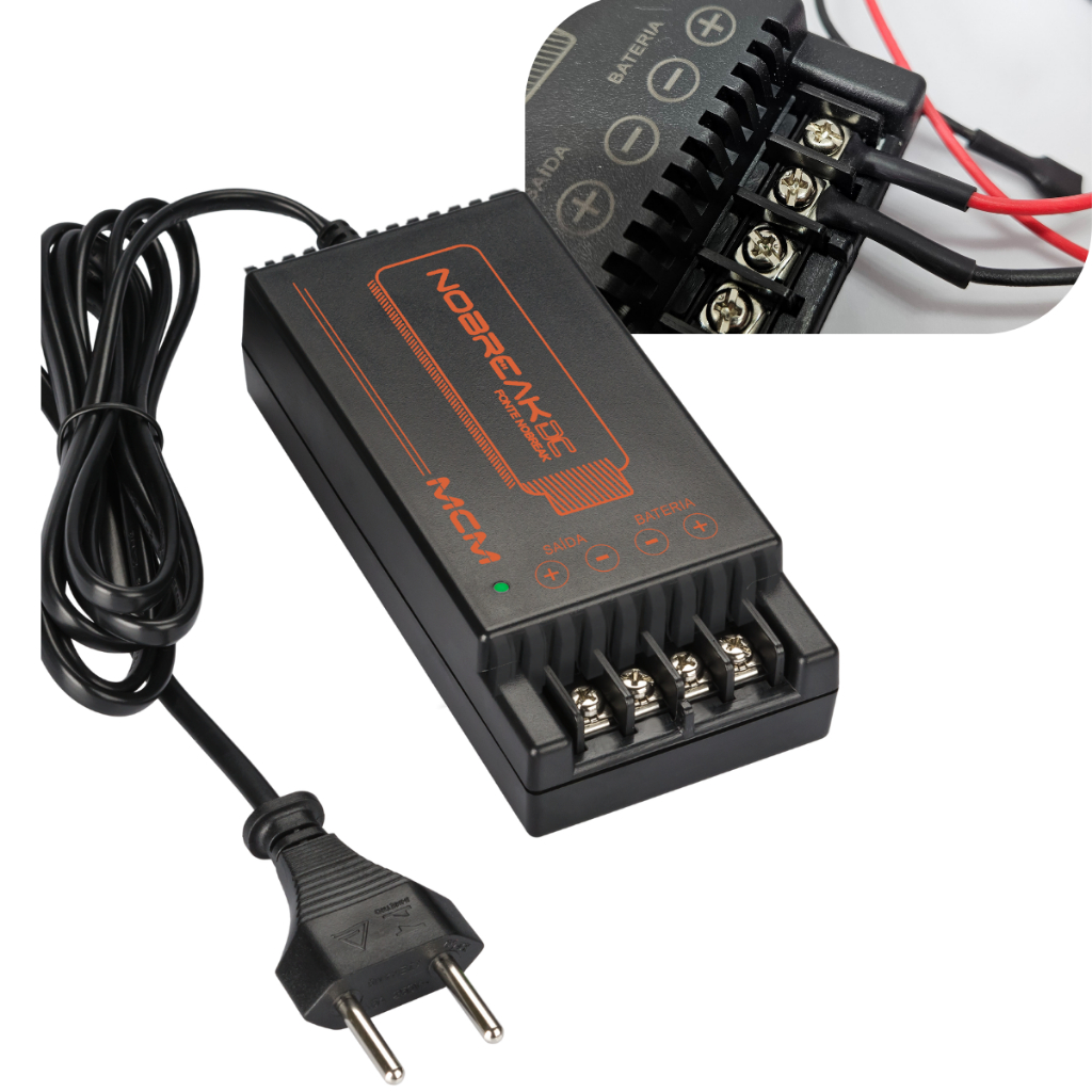 Fonte Nobreak MCM 12V 5A FON1385 Bivolt P/ CFTV Câmeras DVR Modem Roteador