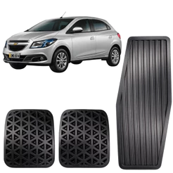 Capa de Pedal Borracha Acelerador Freio e Embreagem Onix Cobalt Prisma Spin 2012 2013 2014 2015