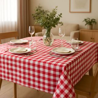 Toalha de Mesa Xadrez Retangular 4, 6, 8 Lugares Tecido Oxford Vermelho e Verde Decoração Piquenique em Oferta na Shopee