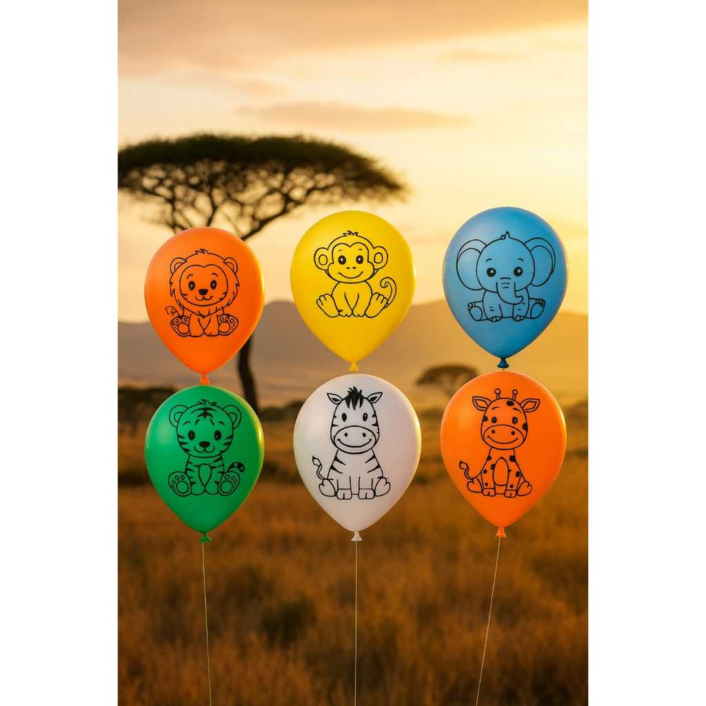 Bexiga Estampada Safari Sortidas - 11 Polegadas - Pacote