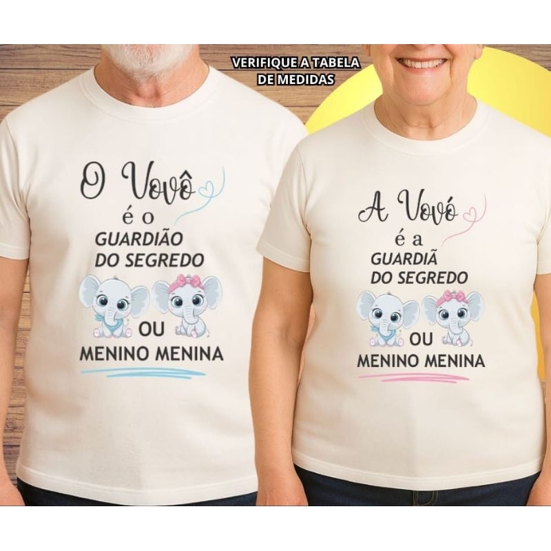 Camisas Personalizadas O Vovô e a Vovó Guardiões do Segredo Elefantinhos TN54