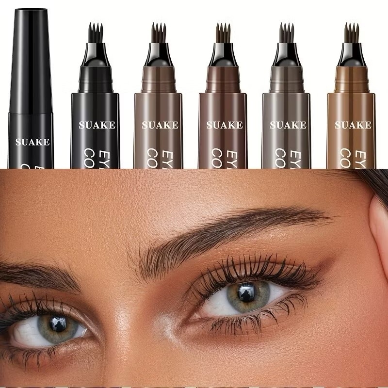 Lápis de Sobrancelha De 4 Pontas-Fórmula Sedosa À Prova D'água , Traços Naturais Semelhantes A Cabelos