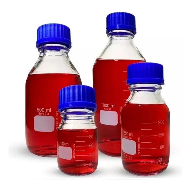 Frasco Reagente Tampa Azul Borossilcato 250ml Rplabor