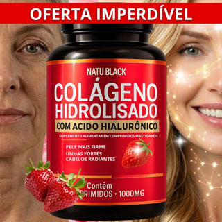Colágeno Hidrolisado com Ácido Hialurônico Premium 1000mg Cabelo Pele Unhas - ENVIO IMEDIATO em Oferta na Shopee
