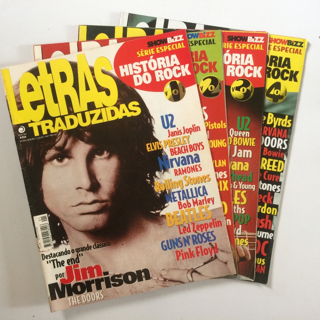 BIZZ COLEÇÃO A HISTÓRIA DO ROCK COMPLETO 4 VOLUMES RARO U2 NIRVANA GUNS METALLICA OUTROS