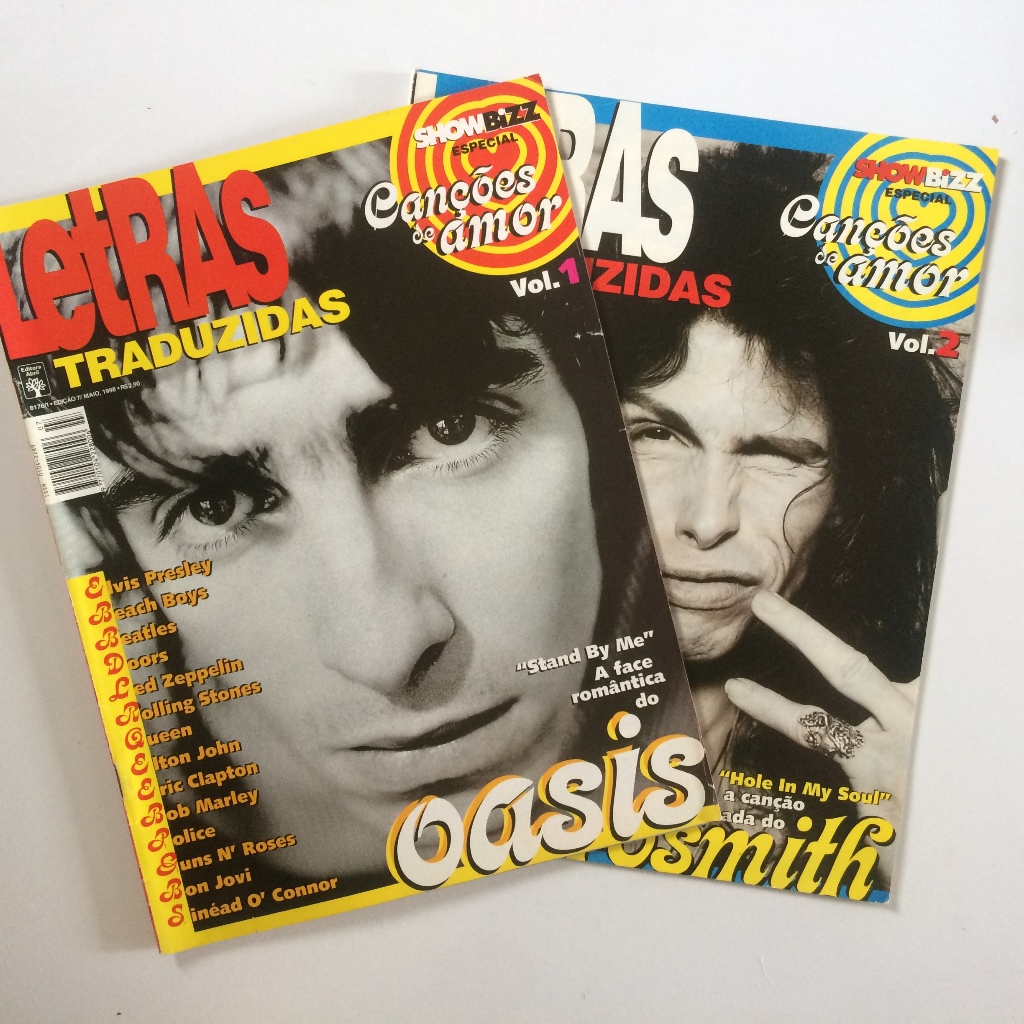 BIZZ LETRAS TRADUZIDAS COLEÇÃO CANÇÕES DE AMOR 2 VOLUMES MADONNA GUNS NIRVANA OUTROS