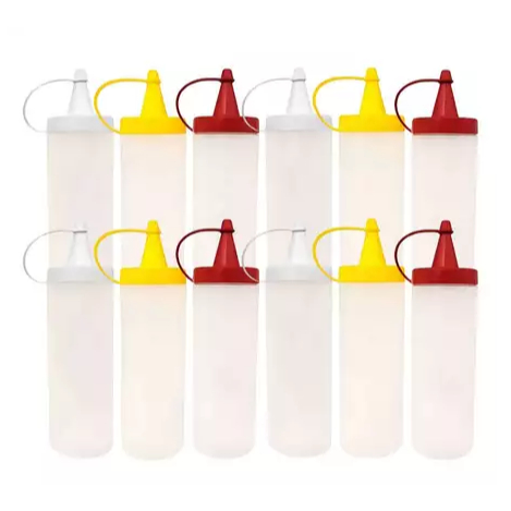 Kit 15 Bisnagas 250ml  molho de lanchonete 5 Ketchup 5 Maionese 5 Mostarda Profissional Restaurante