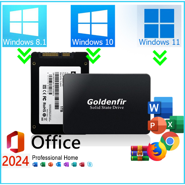 SSD 128 / 256 / 360 / 480 / 512 / 1TB  Seu Sistema 10x Mais Rápido - Com Windows  + Office em Oferta na Shopee
