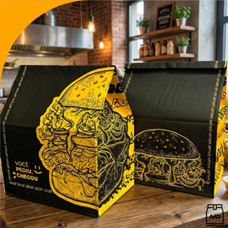 Sacos De Papel Kraft Tamanho M e G Embalagem Delivery  Burguer, Lanches, Salgados, Burger, hamburgueria, hamburguer em Oferta na Shopee
