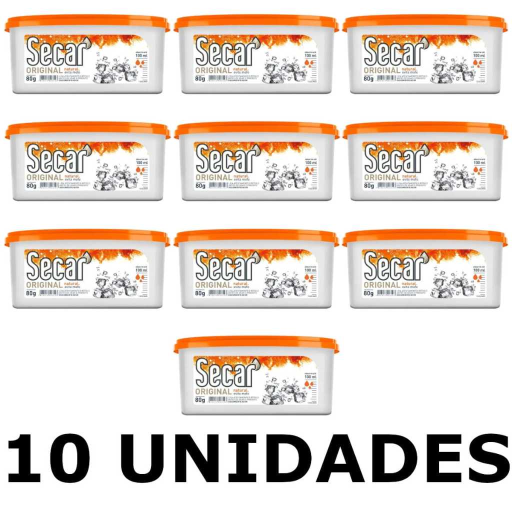 Secar Antimofo Desumidificador Natural 80g 10UN Umidade Guarda Roupa Gaveta Closet Casa Organizada