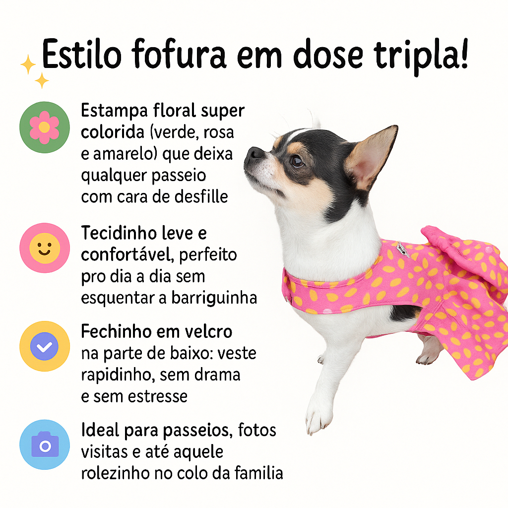 Detalhes do Vestido Floral Pet Verão Roupinha Cachorro Gato Aumei Laço