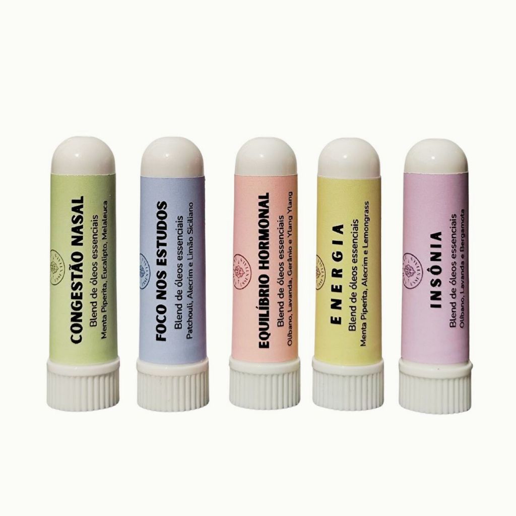 Inalador Nasal Aromático Óleos Essenciais  Aromaterapia Natural Aromastick