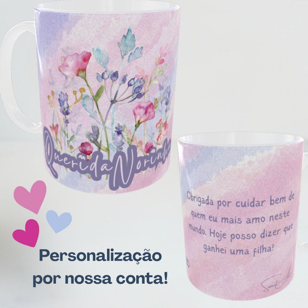 Caneca Porcelana Personalizada - Xícara Querida Norinha Presente - Nora - Caneca de Café