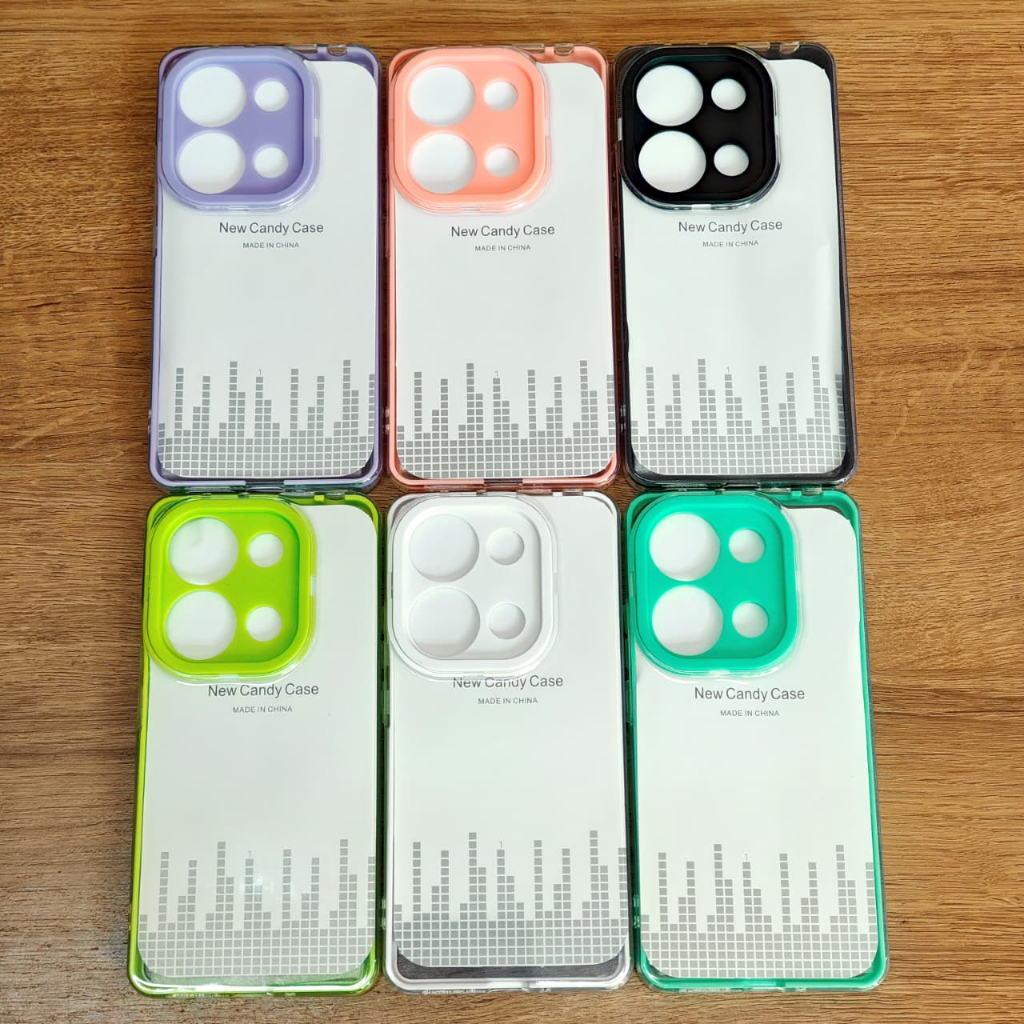 CAPA TRANSPARENTE 3 EM 1 PARA REDMI NOTE 13 PRO(5G), POCO X6, CAPA ANTI-IMPACTO BORDA COLORIDA..