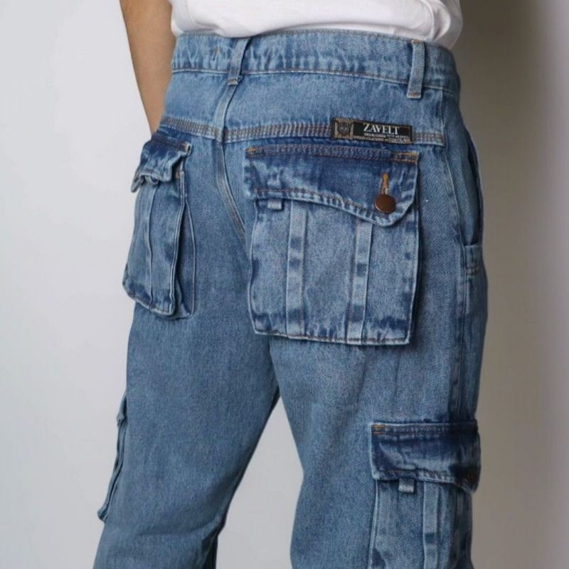Zavelt Calça Cargo Original Jeans Moda Casual Masculina — imagem 2 de 2