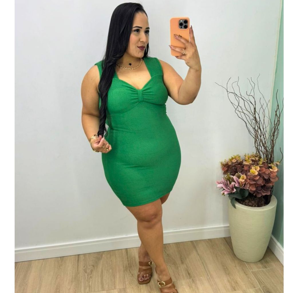 Vestido Festa Plus Size Alça Grossa Com Bojo Malha Anaruga Zero Transparencia Promoçao em Oferta na Shopee