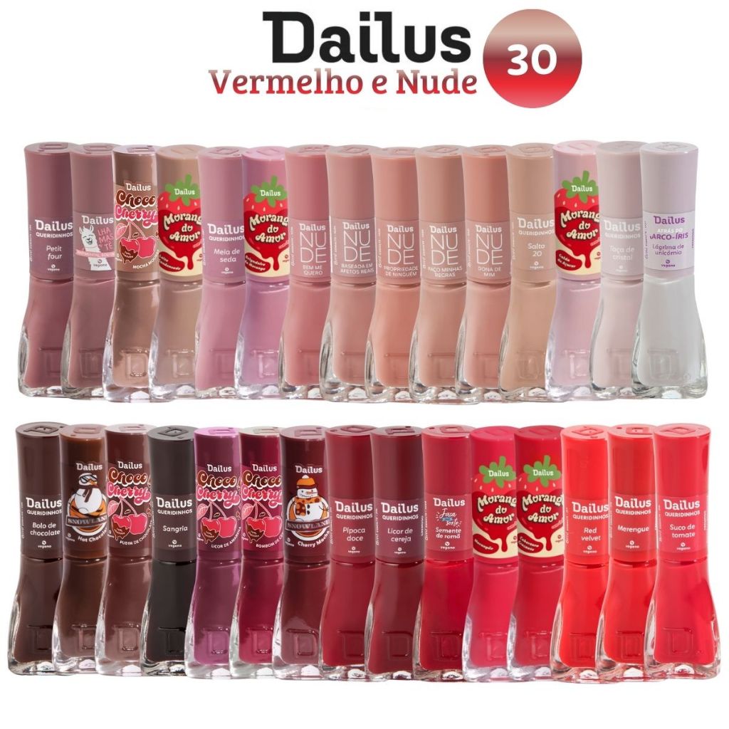 KIT 30 ESMALTES DAILUS NOVA COLEÇÃO - ENVIO IMEDIATO - ATACADO em Oferta na Shopee