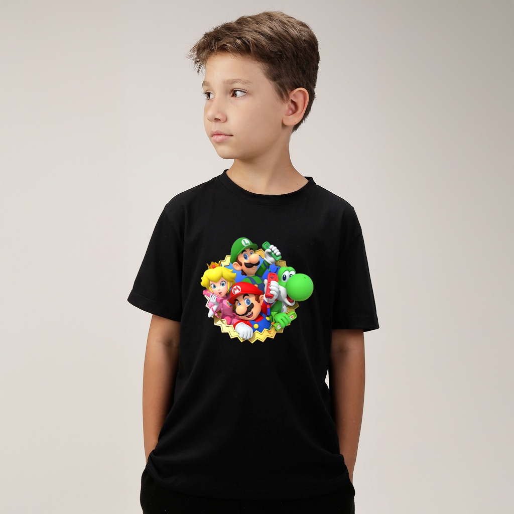 Camiseta Blusa Camisa Infantil Personagens Super Mario Bros