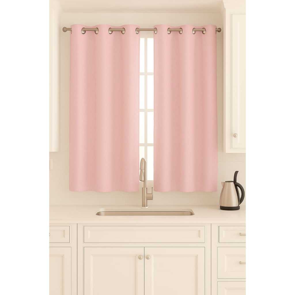 Cortina De Oxford Para Cozinha Rosa Bebe 2.00 x 1,40m Para Janela Top em Oferta na Shopee