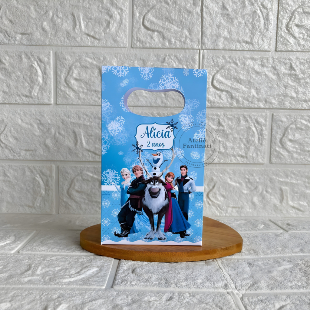 PEGUE E MONTE - Sacolinha Surpresa Personalizada Frozen - Tamanho PP - Festa Infantil - Aniversário – Lembrancinha