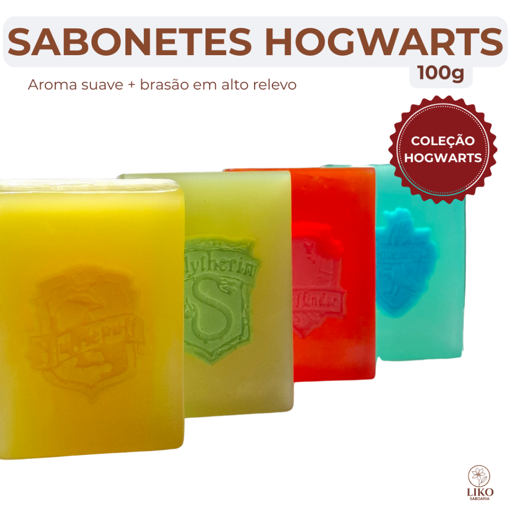 ⭐ Sabonetes de Hogwarts(Harry Potter) – Artesanais com Brasão das Casas (100g)