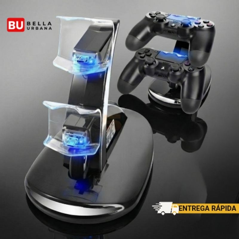 Suporte Carregador Duplo Para Controle Manete Ps4 Dualshock - Prático e Organizado