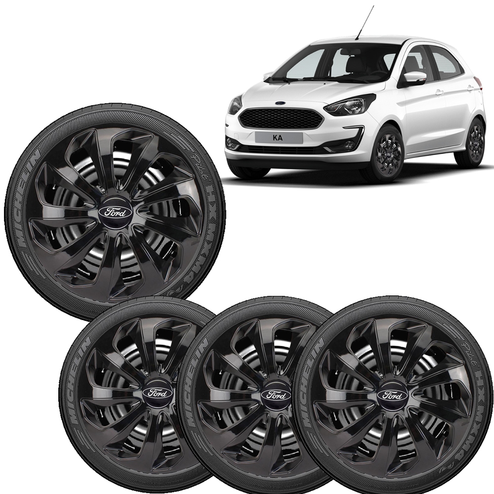 Jogo 4 Calota Velox Compativel Com Aro 13 14 15 Preta Focus Fiesta Ecosport em Oferta na Shopee